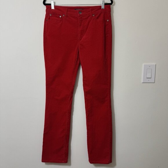 Lauren Ralph Lauren Pants Women’s Corduroy Premier Straight Pants Size 8 Stretch - Picture 1 of 7